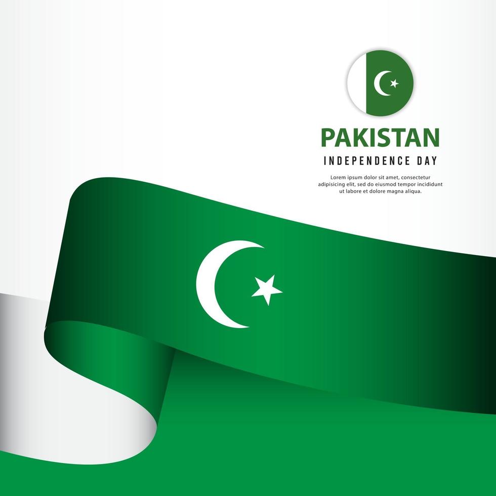 celebración del día de la independencia de Pakistán, ilustración de plantilla de vector de diseño de conjunto de banners