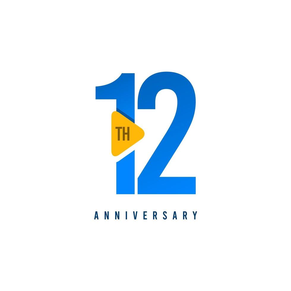 12 Years Anniversary Celebration Vector Template Design Illustration
