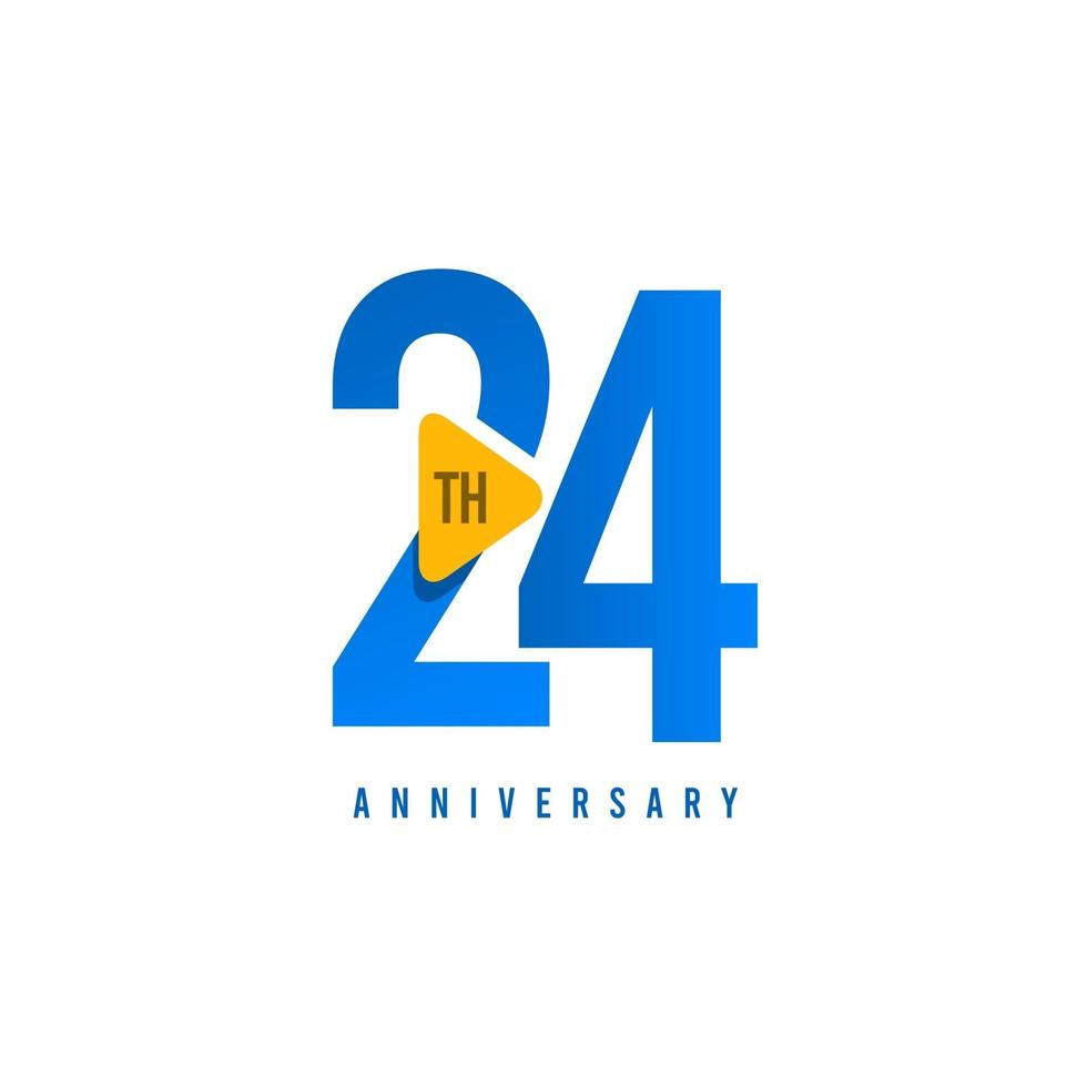 Ilustración de diseño de plantilla de vector de celebración de aniversario de 24 años