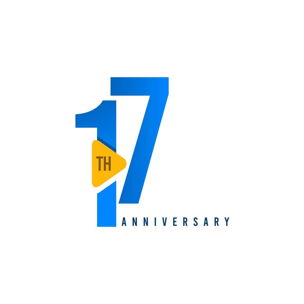 17 Years Anniversary Celebration Vector Template Design Illustration