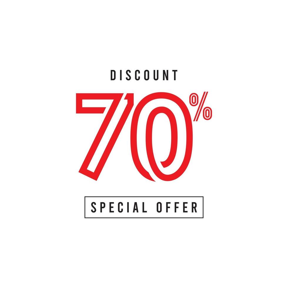 Discount 70 Special Offer Vector Template Design Illustration