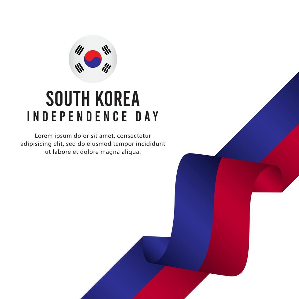 plantilla de vector de ilustración de diseño creativo de celebración del día de la independencia de corea del sur