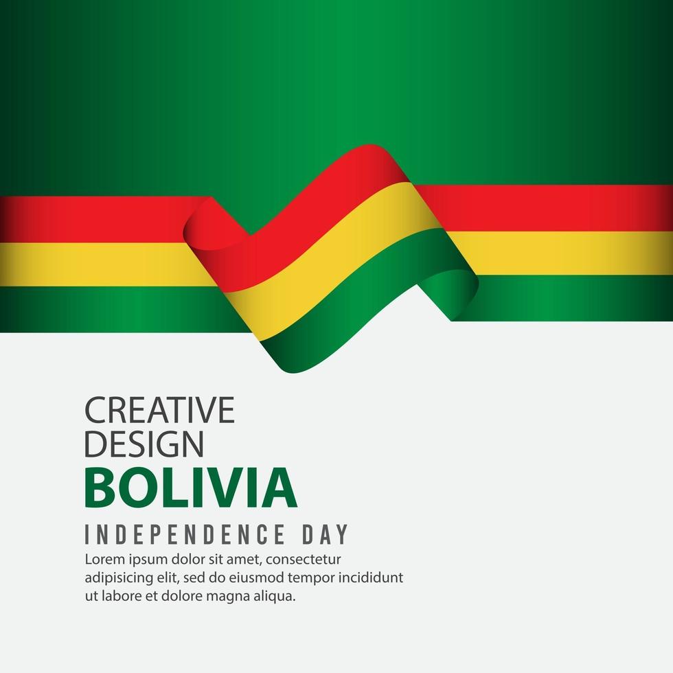 plantilla de vector de ilustración de diseño creativo de celebración del día de la independencia de bolivia