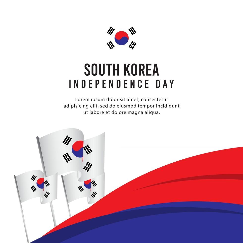 plantilla de vector de ilustración de diseño creativo de celebración del día de la independencia de corea del sur