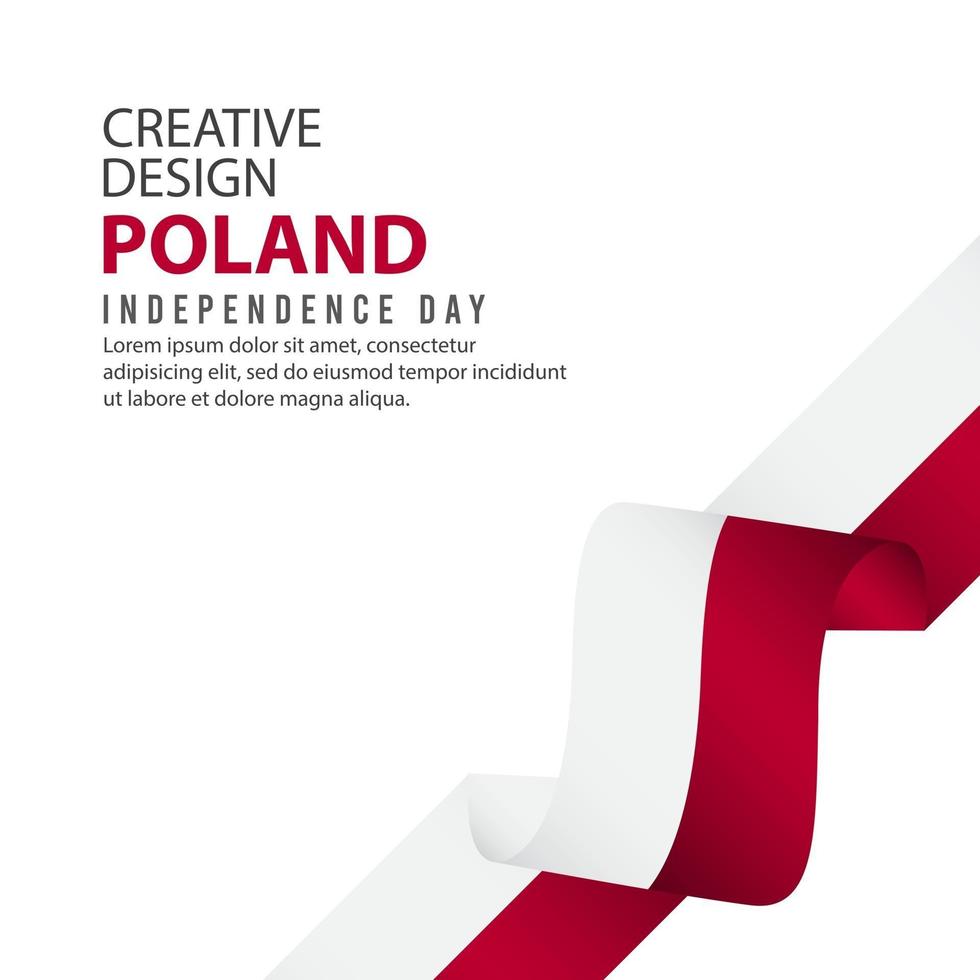 Plantilla de vector de ilustración de diseño creativo de celebración del día de la independencia de Polonia