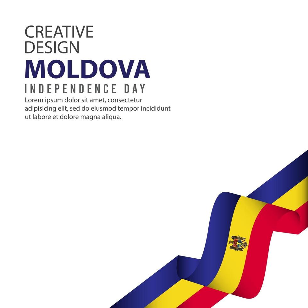 Plantilla de vector de ilustración de diseño creativo de celebración del día de la independencia de Moldavia