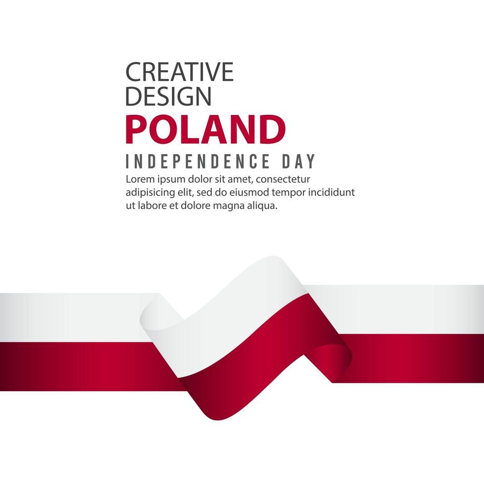Plantilla de vector de ilustración de diseño creativo de celebración del día de la independencia de Polonia