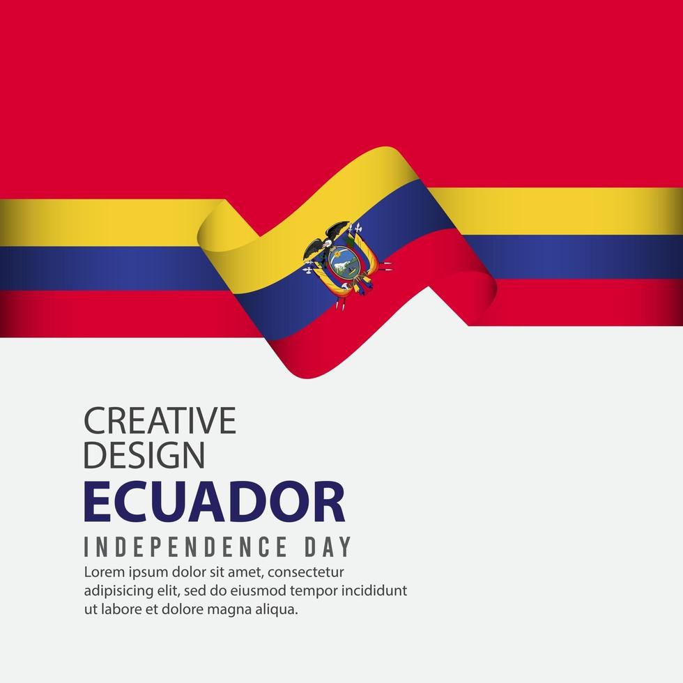 celebración del día de la independencia de ecuador plantilla de vector de ilustración de diseño creativo