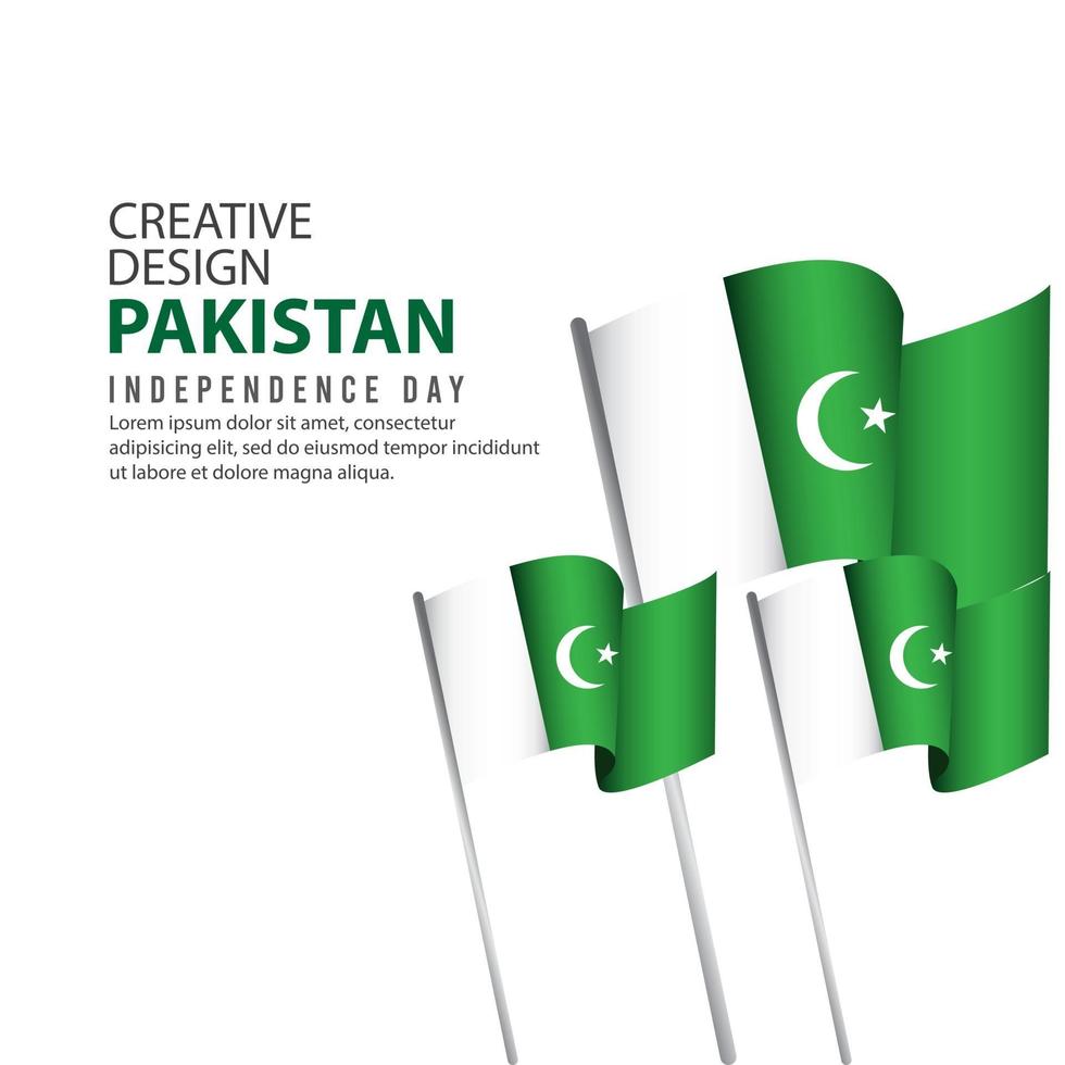 Cartel de celebración del día de la independencia de Pakistán plantilla de vector de ilustración de diseño creativo