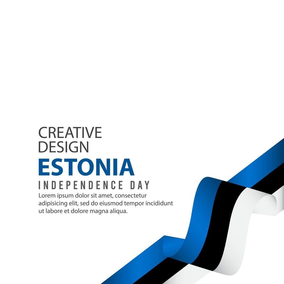 Plantilla de vector de ilustración de diseño creativo de celebración del día de la independencia de Estonia