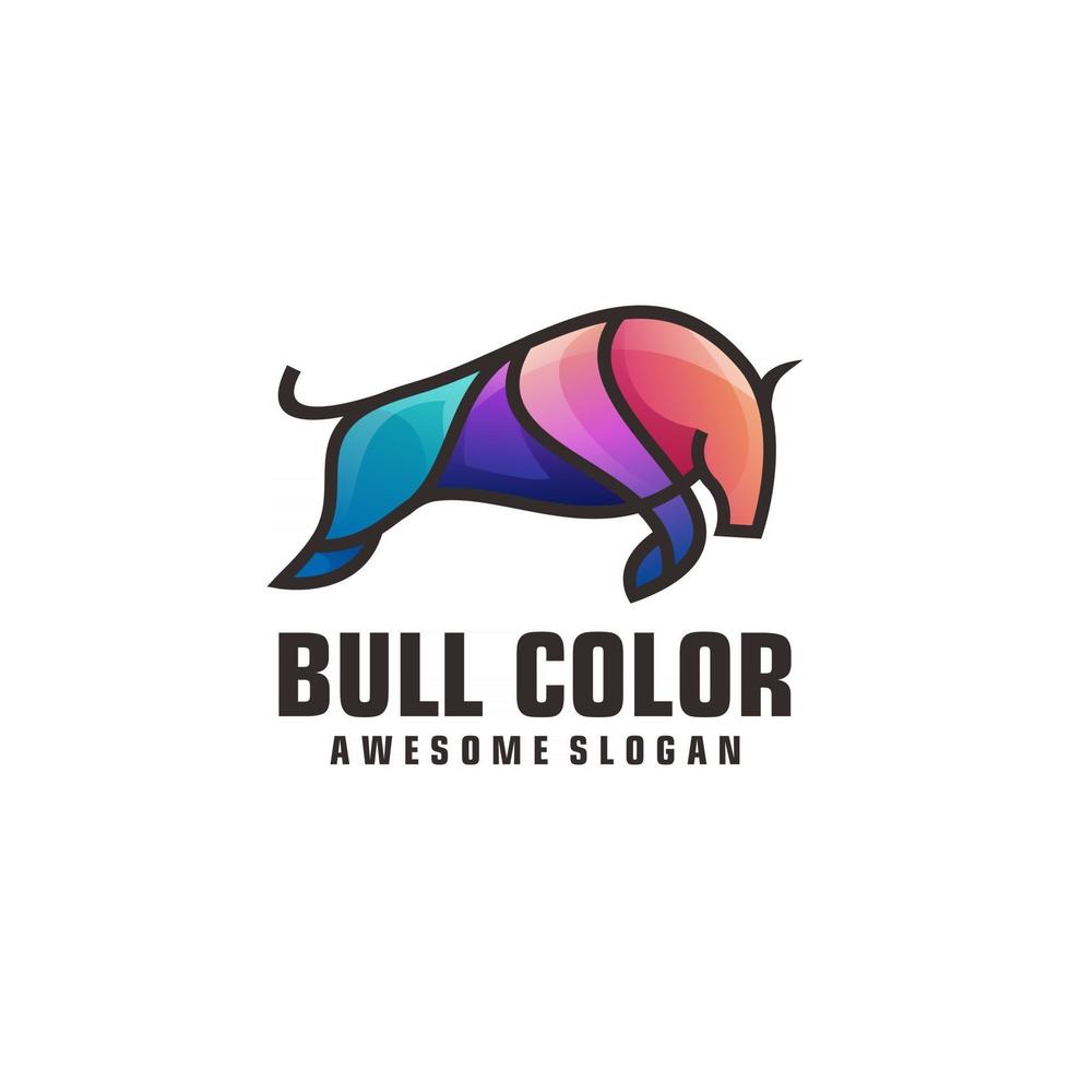 Bull logo colorful gradient vector