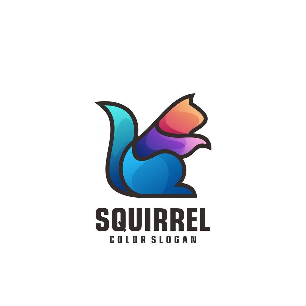 Squirrel logo colorful gradient vector