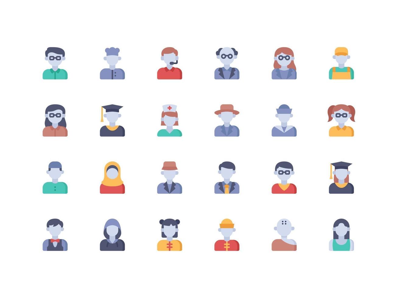 User Avatar Flat Icon Set vector