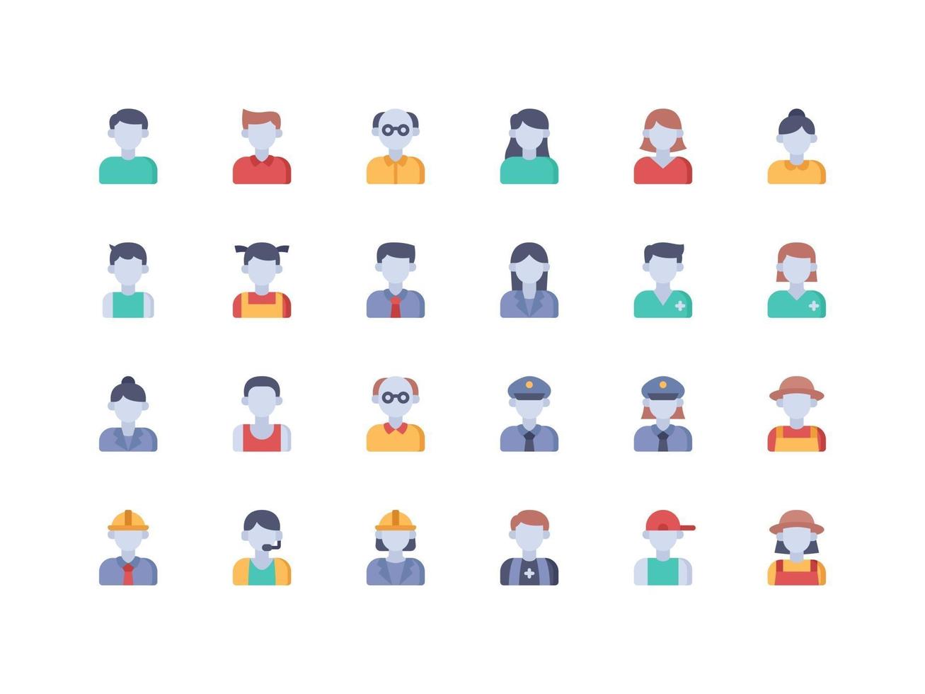 User Avatar Flat Icon Set vector