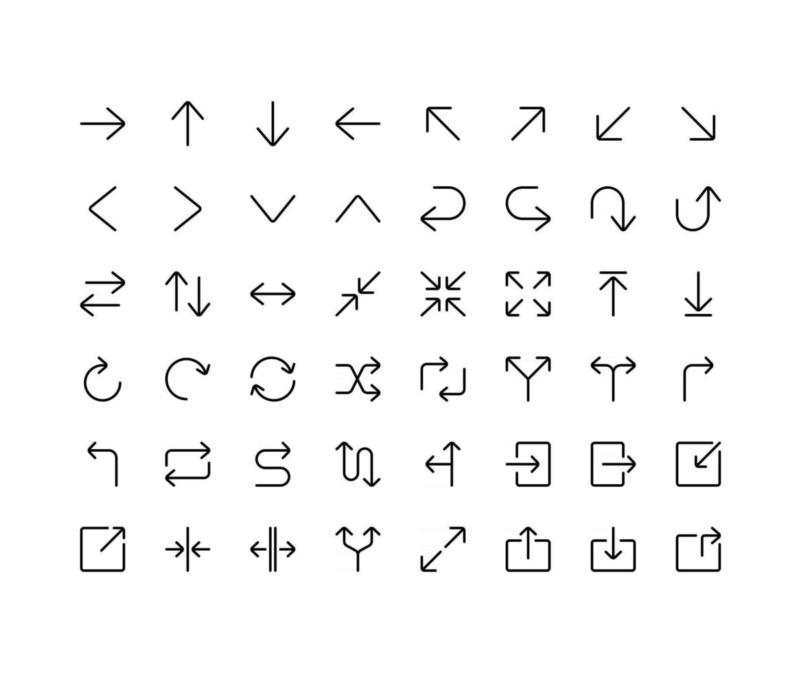 Arrow Line Icon Set vector