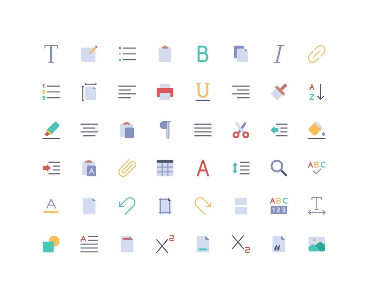 Text Editor Flat Icon Set vector