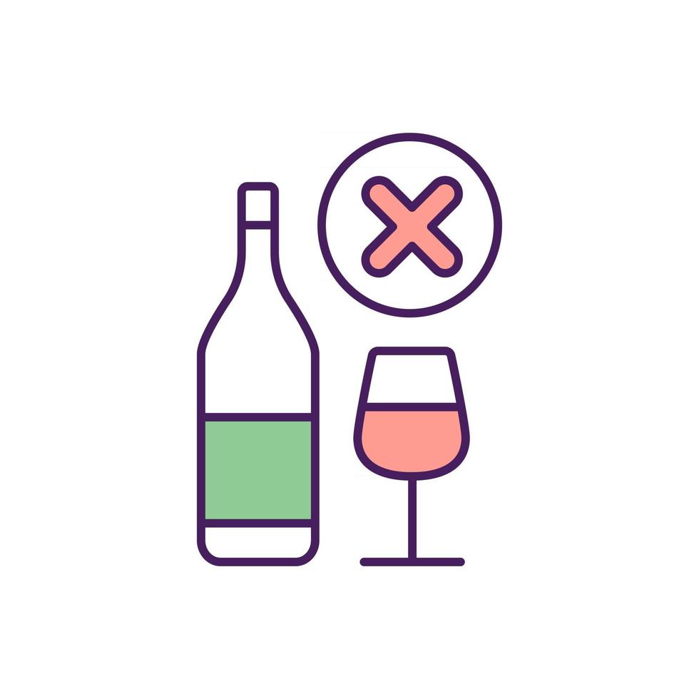 No alcohol RGB color icon vector