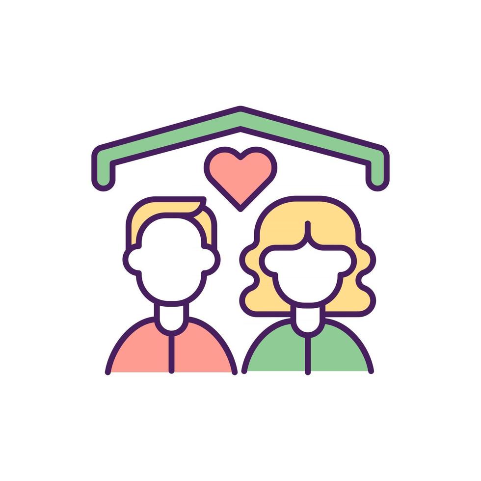 Family love RGB color icon vector