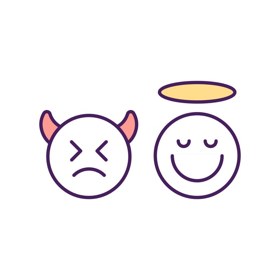 Bad vs good RGB color icon vector