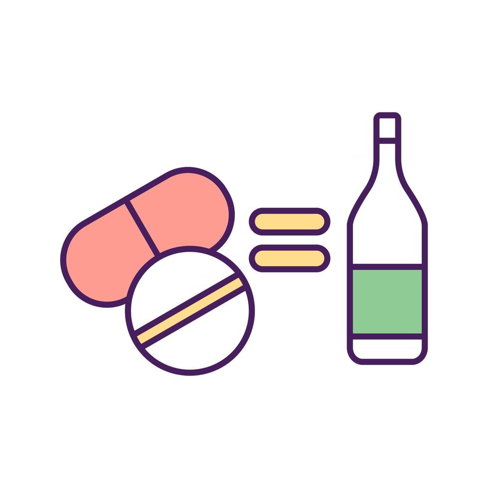 Addictions types RGB color icon vector