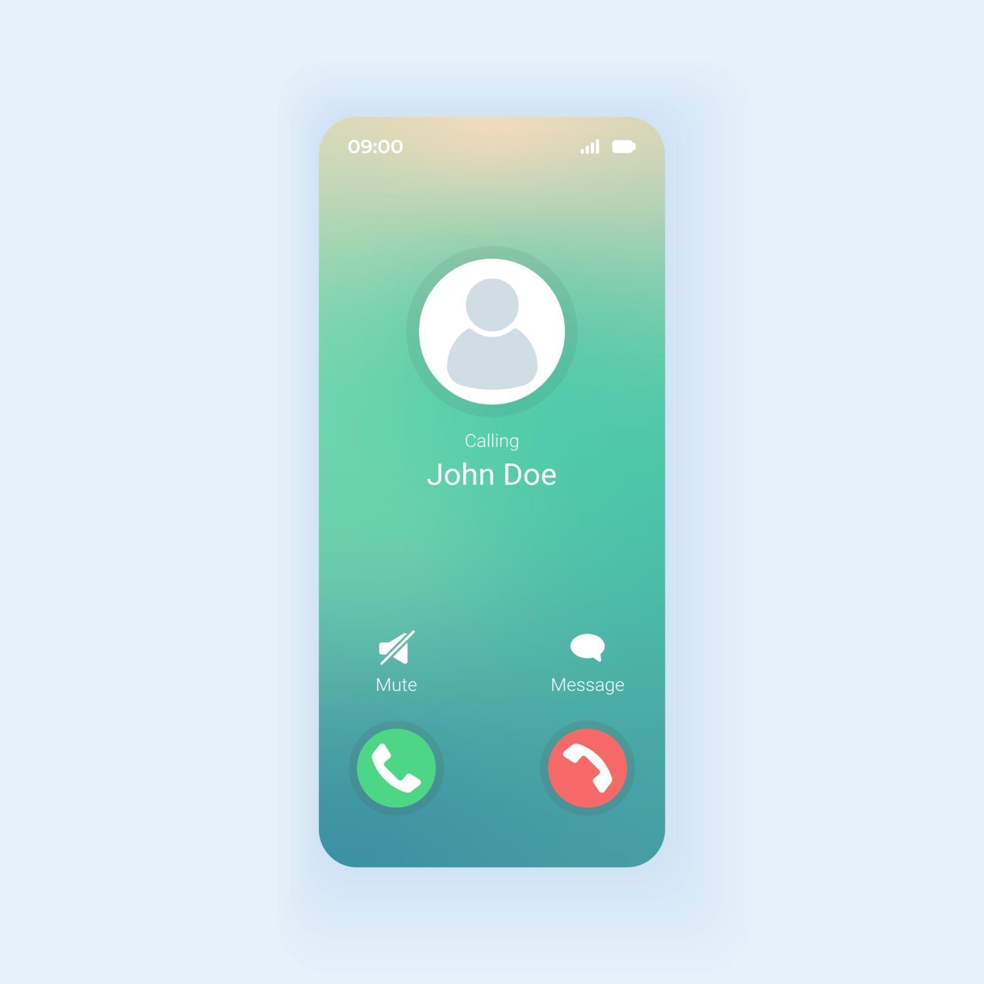 Receiving Phone Call Smartphone Interface Vector Template Mobile App receiving-phone-call-smartphone-interface-vector-template-mobile-app