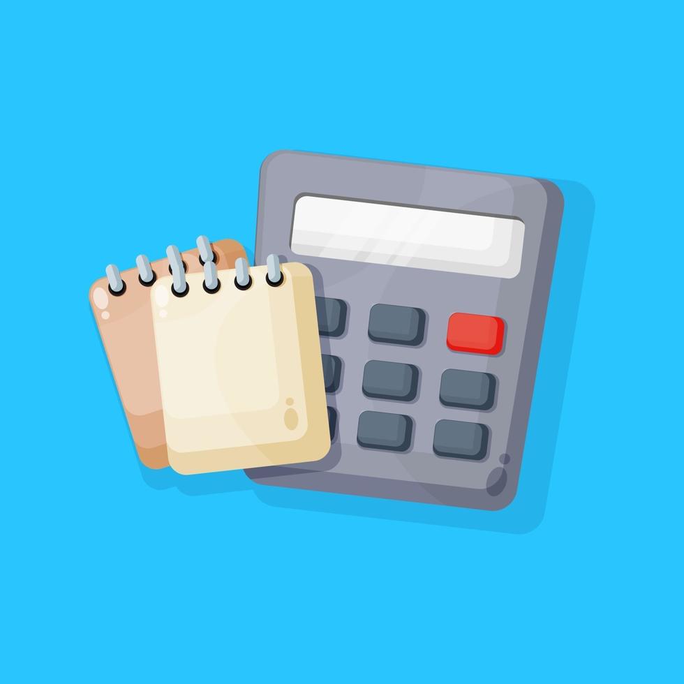 Calculator and note icon design vector