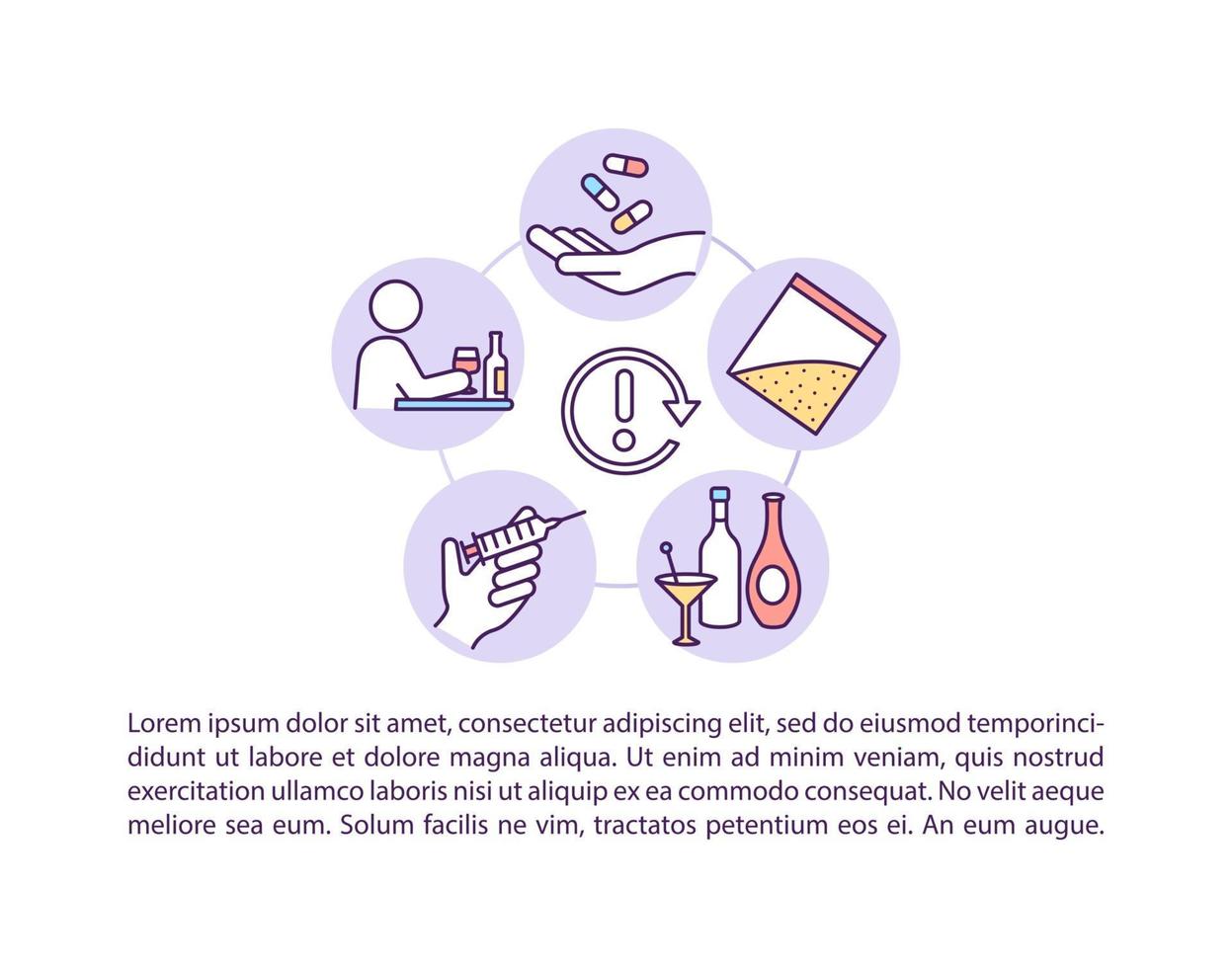 Physical relapse concept line icons with text. PPT page vector template with copy space. Brochure, magazine, newsletter design element. Illness treatment process linear illustrations on white