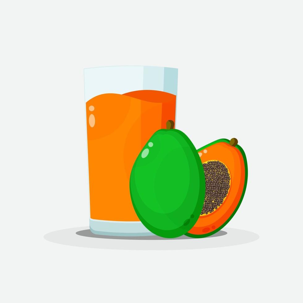 Papaya juice with papaya icon design vector