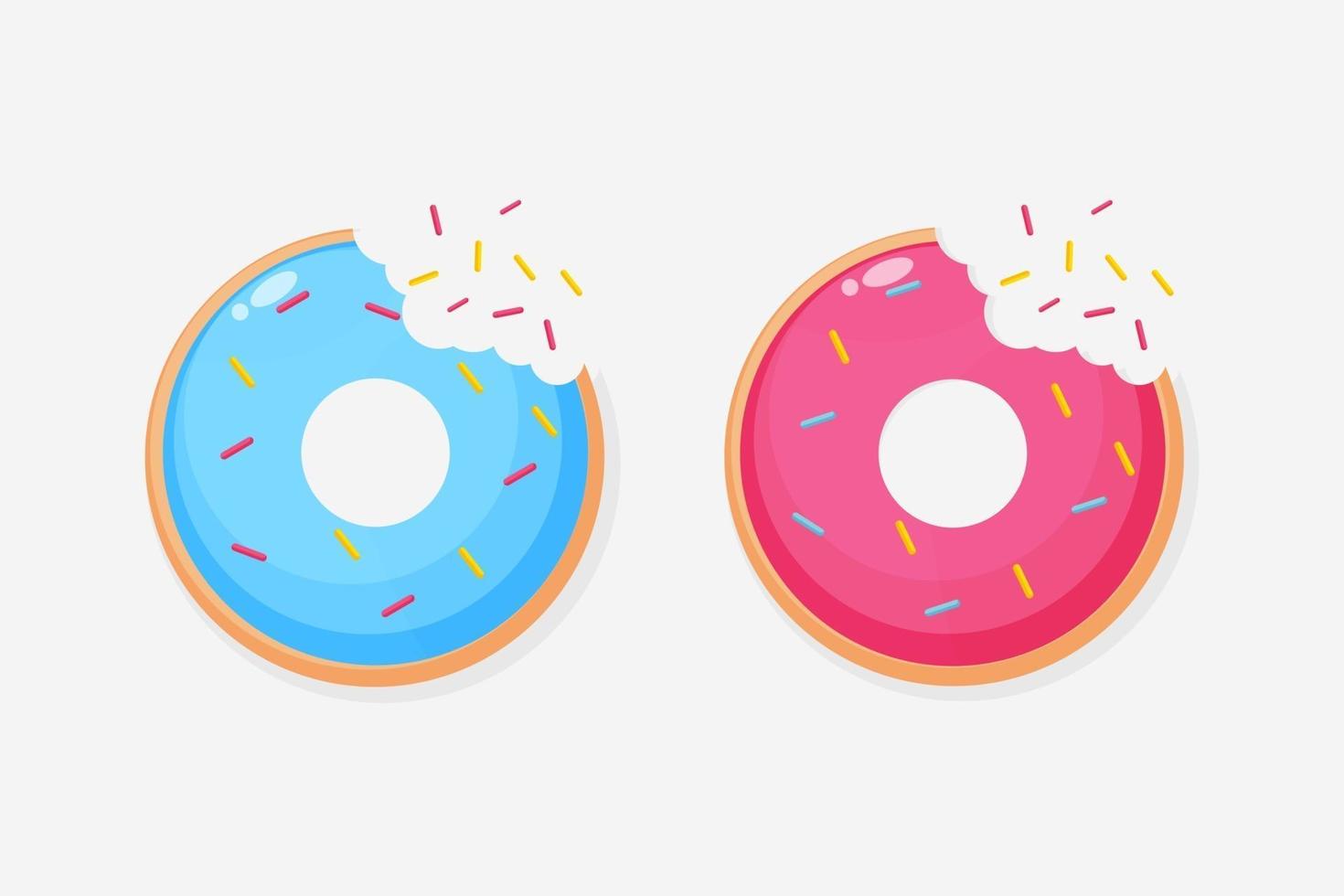 Donut icon with mouth bite vector