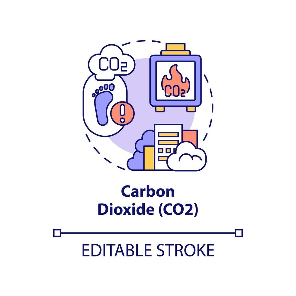 Carbon dioxide concept icon. Greenhouse gases type abstract idea thin