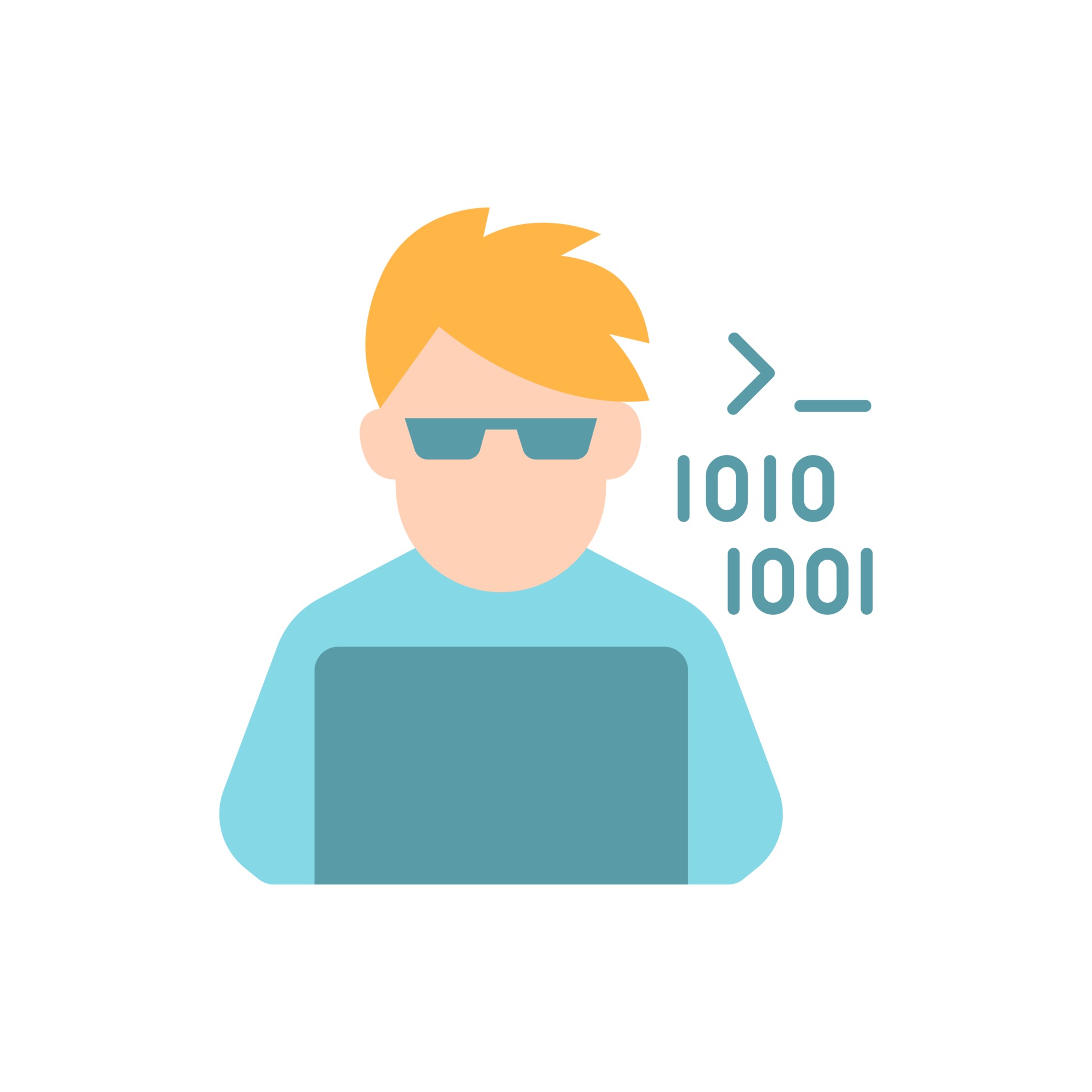 Programmer vector flat color icon. Computer expert. Man coding on laptop.  Freelance software developer at work. Person avatar. Cartoon style clip art  for mobile app. Isolated RGB illustration 2746042 Vector Art at