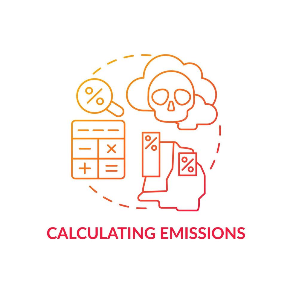 Calculating emissions concept icon. Carbon offset abstract idea thin line illustration. Pollution control. Natural ecosystem protection. Fighting climate change. Vector isolated outline color drawing