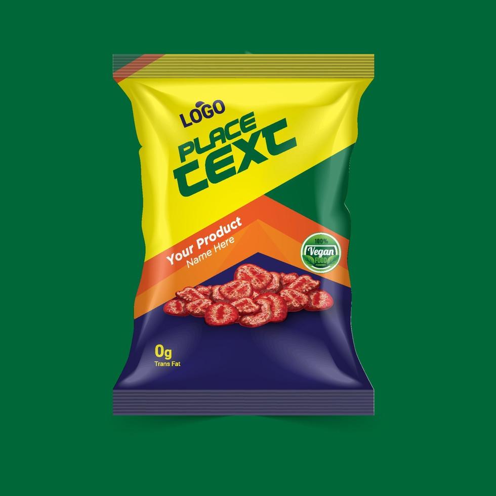 Free Potato chips package design, foil bags with the original file in 3d illustration. Chip's packaging ideas chip packaging, packaging, chips. vector