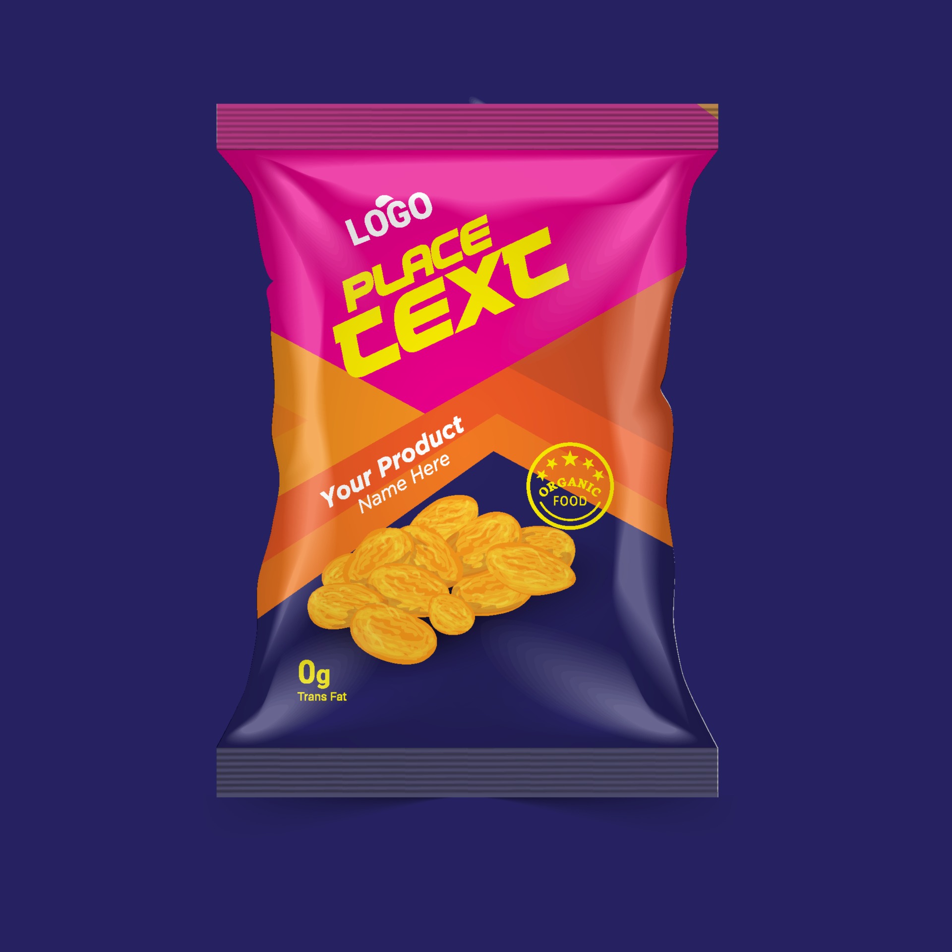 Free Potato chips package design, foil bags with the original file in