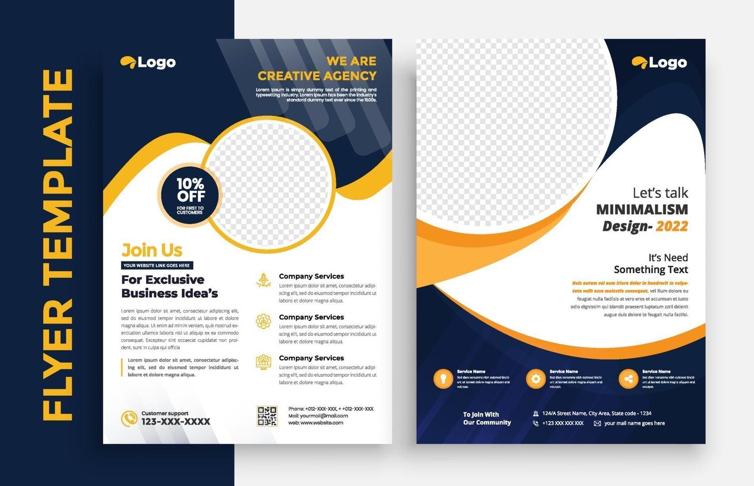 Free poster flyer pamphlet brochure cover design layout space for photo background, vector illustration template in A4 size
