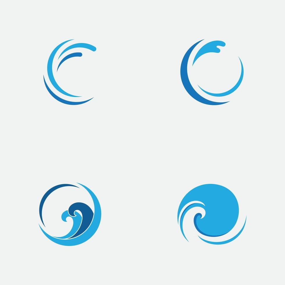 plantilla de logotipo de icono de onda de agua vector