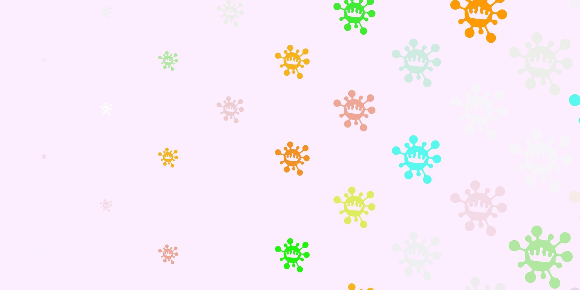 Light multicolor vector background with covid-19 symbols.