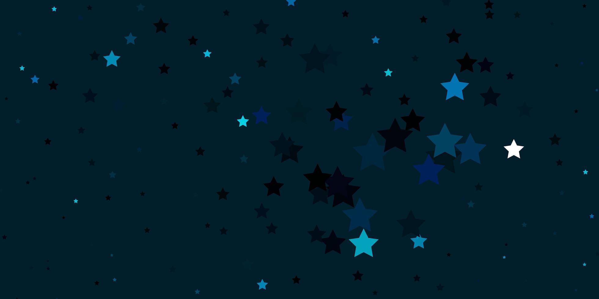 Dark BLUE vector background with colorful stars. Blur decorative design in simple style with stars. Design for your business promotion.