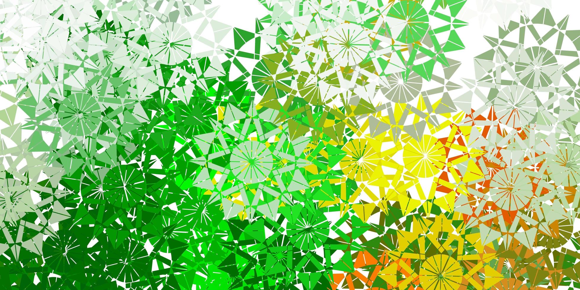 Light green, red vector background with christmas snowflakes.