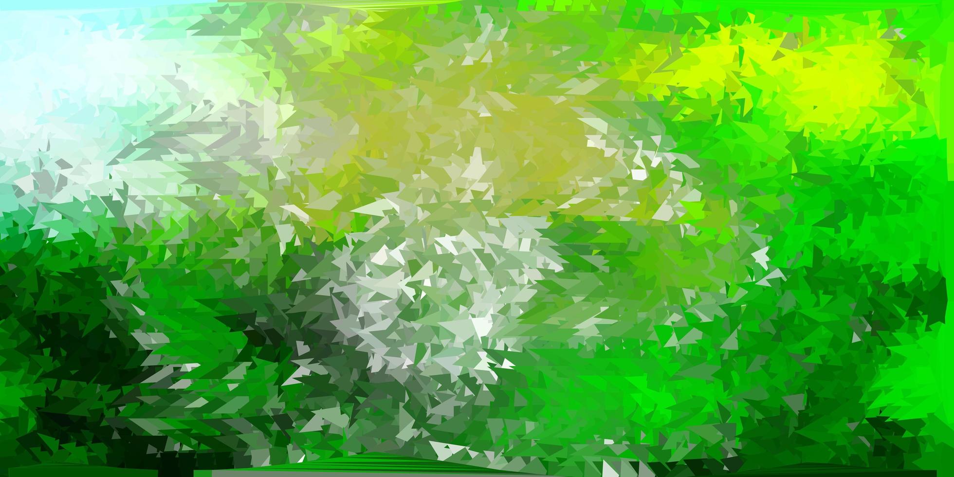 Light green, yellow vector abstract triangle pattern.