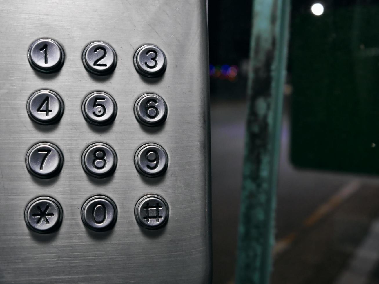 Buttons on the telephone booth in the phone booth photo