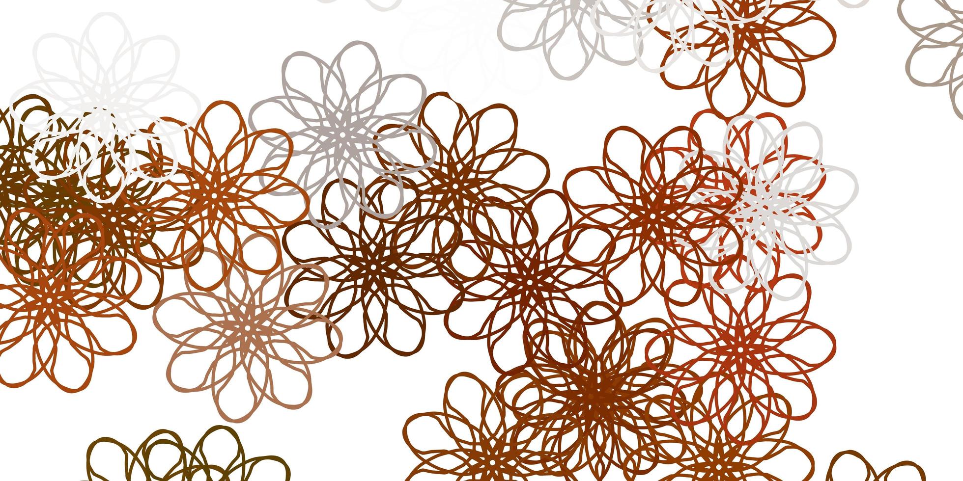 Telón de fondo natural de vector naranja claro con flores.