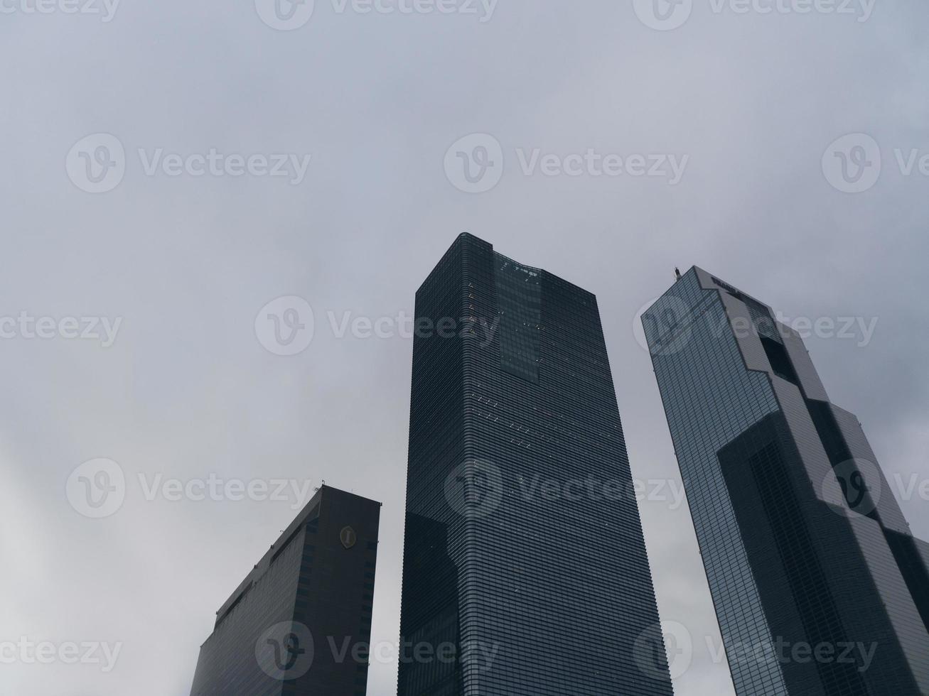 High buildings in Seoul city, Bottom view. South Korea photo