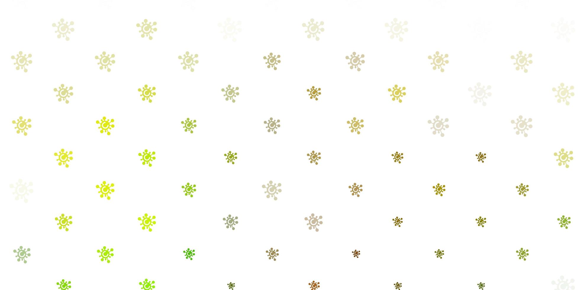 Light Green, Yellow vector backdrop with virus symbols.