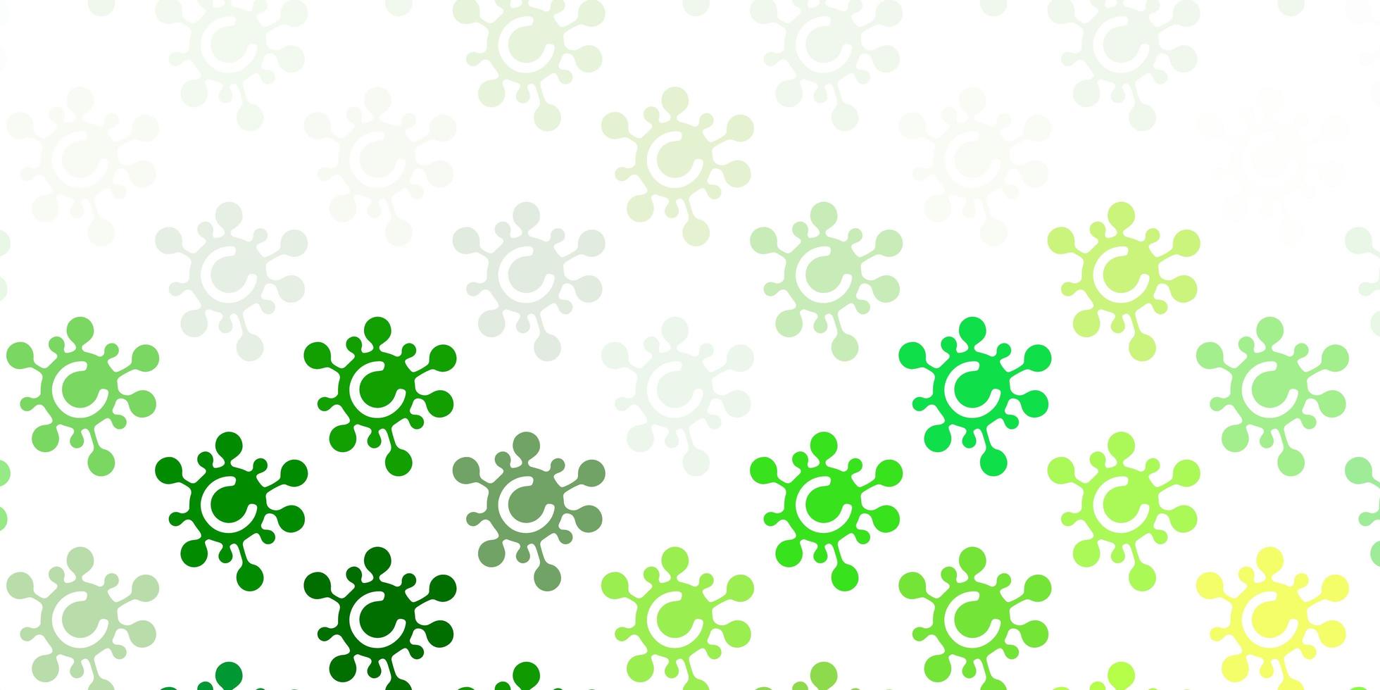 textura de vector verde claro, amarillo con símbolos de enfermedades.