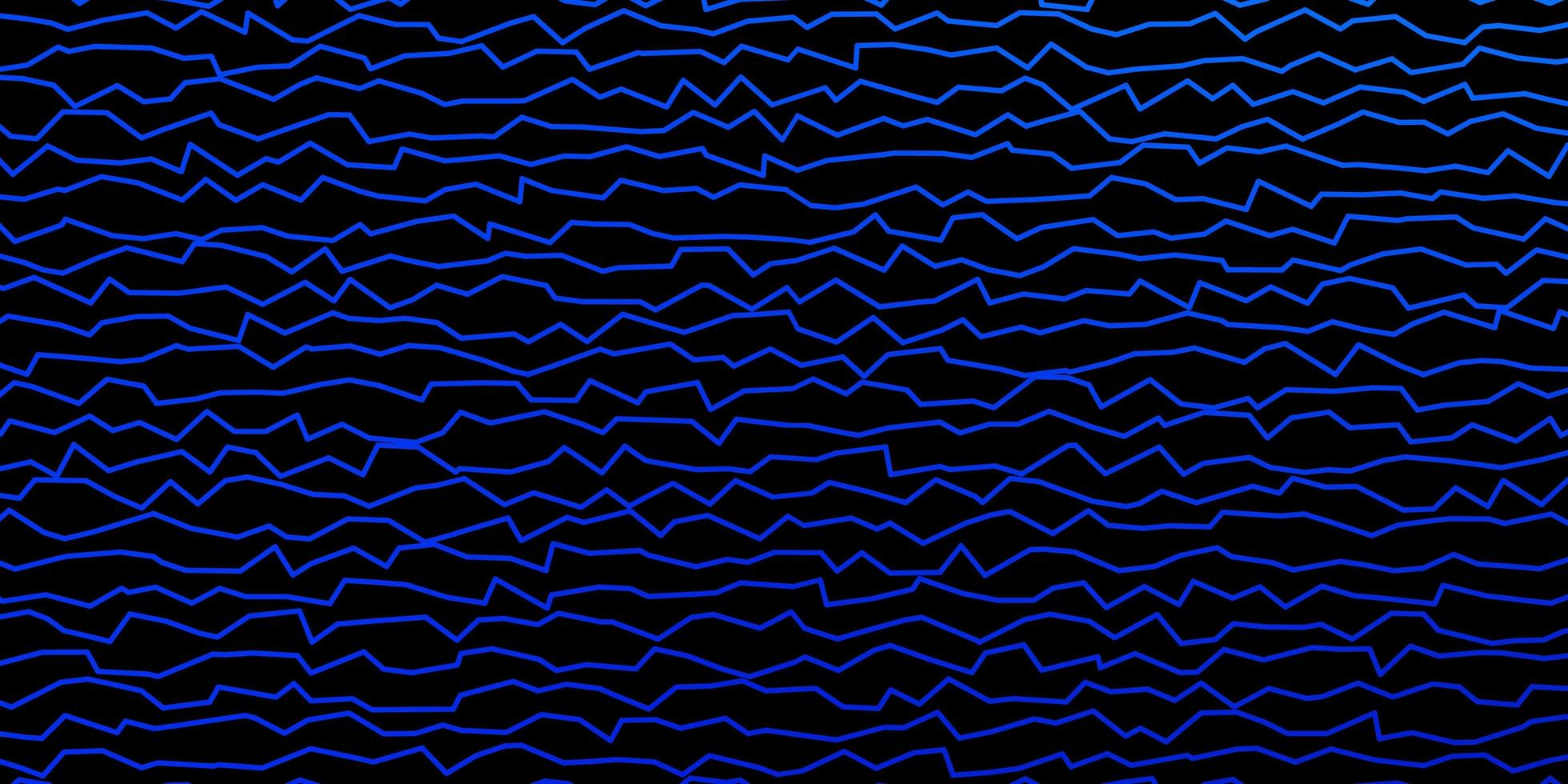 Dark BLUE vector background with wry lines. Abstract gradient illustration with wry lines. Template for your UI design.