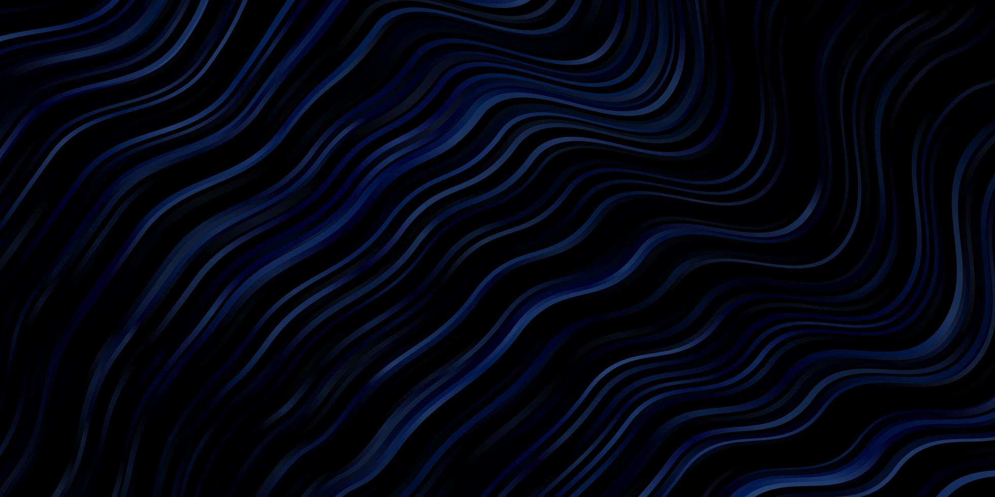 Dark BLUE vector pattern with curves. Colorful illustration in abstract style with bent lines. Best design for your ad, poster, banner.