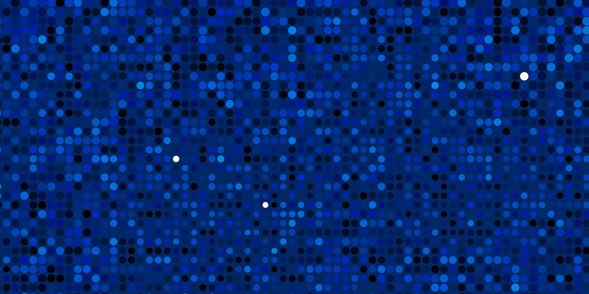 Dark BLUE vector texture with disks. Colorful illustration with gradient dots in nature style. Pattern for business ads.