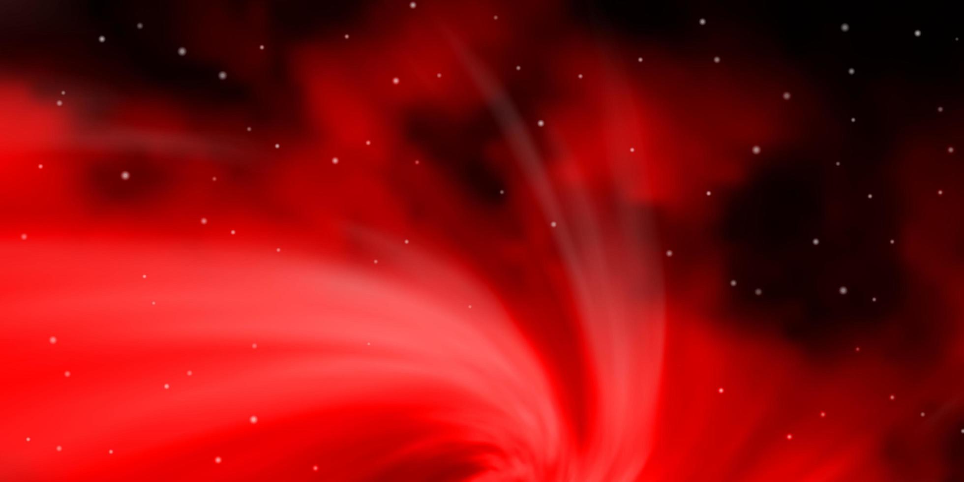 Fondo de vector rojo oscuro con estrellas de colores. Ilustración colorida brillante con estrellas grandes y pequeñas. patrón para sitios web, páginas de destino.