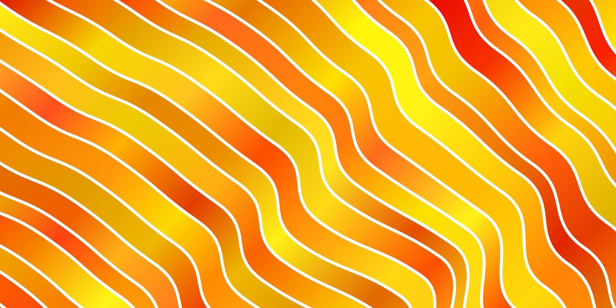 textura de vector amarillo oscuro con líneas torcidas. colorida ilustración en estilo circular con líneas. patrón para folletos de negocios, folletos